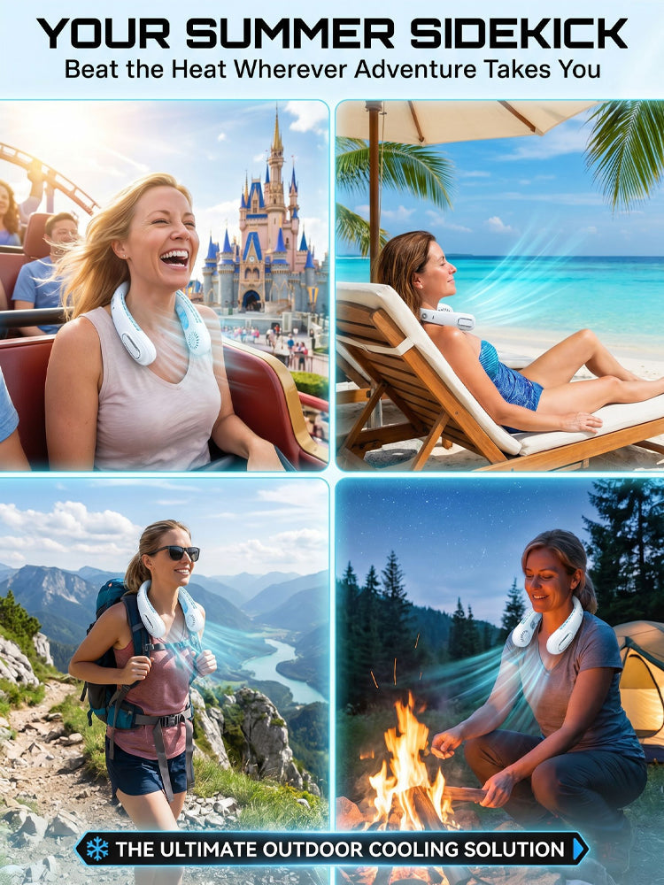 [Wearable Air Conditioner] Cooling Neck Fan —Instant 5C Cooling | 50% Off Today 🌬️ Whisper Quiet Tech🍃