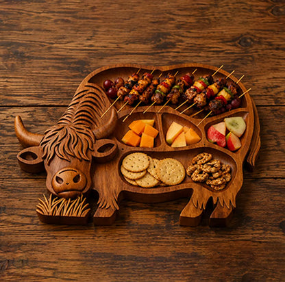 🔥Today’s Deal! Highland Cow Charcuterie Board for Farmhouse Kitchens