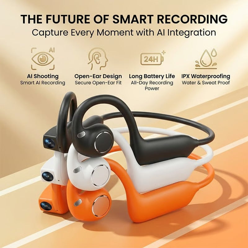 AI Camera Open Ear Headphones