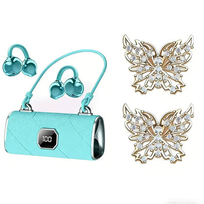💖 Jewelry worn on your ears! Butterfly clip-on Bluetooth earphones, painless to wear, Bluetooth 6.0, IPX5 waterproof.