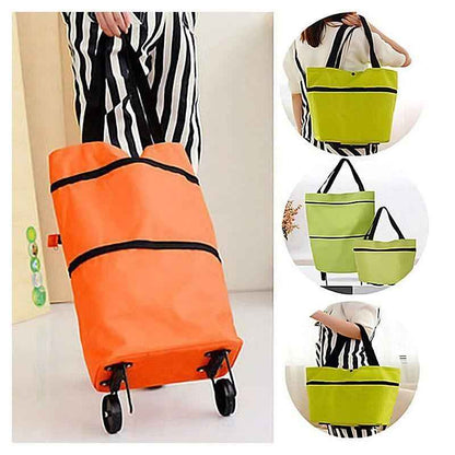 🛍️✨ 🔥LIMITED-TIME SALE🔥 2-in-1 Expandable Rolling Shopping Tote 🛍️🛞 Hidden Wheels, Expandable Zip & 44LB Capacity