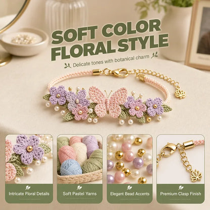 🌿🌸 DIY Nature-Inspired Crochet Bracelet Kit – Create Beautiful Handmade Floral Bracelets