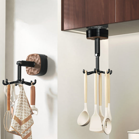 360° Rotating Duty Hooks Kitchen Utensil Holder